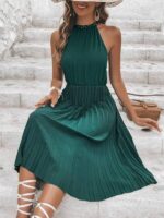 Rochie Midi Milana Verde Plisata